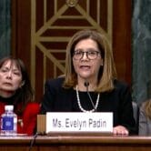 Evelyn Padin testifies before the Senate Judiciary Committee on March 2, 2022. Padin was confirmed to serve as a federal judge in the District of New Jersey on May 25, 2022.