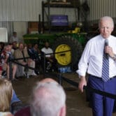 President Joe Biden speaks during a visit to O'Connor Farms in Kankakee, Ill.
