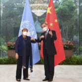 Michelle Bachelet meets with Wang Yi in China.
