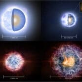 four images show the scientific images of a pulsar wind nebula