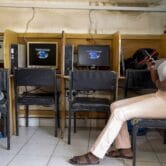 An internet café in Nairobi, Kenya