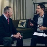 Roy Moore talks to a disguised Sacha Baron Cohen during an interview.