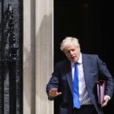 Boris Johnson leaves 10 Downing Street in London.