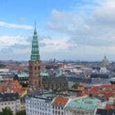 buildings of central Copenhagen seen from above