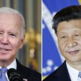 This combination image shows Joe Biden and Xi Jinping.