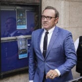 Kevin Spacey arrives at the Old Bailey in London.