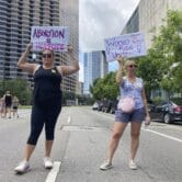 Abortion rights protesters in New Orleans