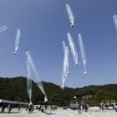 Balloons carrying leaflets in North Korea