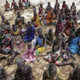 Villagers gather in northern Kenya.