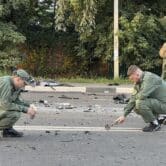 The site of a car bombing outside Moscow