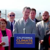Gavin Newsom with a group of lawmakers in Vallejo