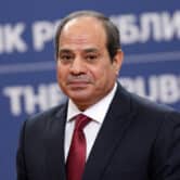 Egyptian President Abdel Fattah el-Sisi holds a press conference in Serbia.
