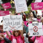 People rally in support of abortion rights in Sacramento, Calif.