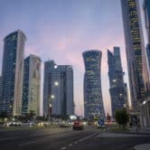 Hotels and other buildings in the West Bay area in Doha, Qatar.