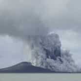 The Hunga Tonga-Hunga Ha’apai volcano erupts in 2015.