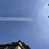 Mexican military planes fly over Mexico City