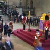 The coffin of Queen Elizabeth II lying in state