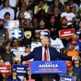 Former President Donald Trump holds a rally in Pennsylvania.