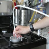 A gas stove is tested for benzene in California.