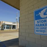 A parking sign is at the Greenwood OB/GYN Associates clinic in Mississippi.