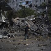 A car shop that was destroyed after a Russian attack in Zaporizhzhia, Ukraine