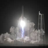 Northrup Grumman's Antares rocket lifts off the launch pad at the NASA Wallops Flight Facility.
