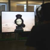 An Activision Blizzard employee tests a version of Call of Duty.