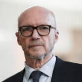 Paul Haggis arrives at a court in New York.