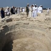 UAE officials visit an ancient Christian monastery on Siniyah Island.