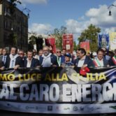 A protest in Palermo against high utility bills