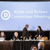 A meeting of the Democratic National Committee Rules and Bylaws Committee