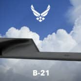 An artist's rendering of a new U.S. stealth bomber.