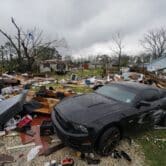 Tornado damage in Killona, Louisiana