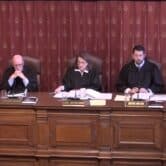 Indiana Supreme Court in session to hear oral arguments in an abortion .case.
