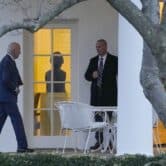 President Biden walks to the Oval Office from the South Lawn of the White House.