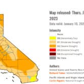 The Drought Monitor map of California.