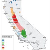 A map of surveyed groundwater basin sites in California.