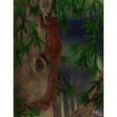 An illustration of an ancient squirrel-like creature climbing a tree.