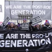 Anti-abortion activists march outside of the Supreme Court during the March for Life in Washington.