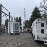 A damaged electrical substation in Washington state