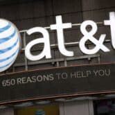AT&T logo above a store.