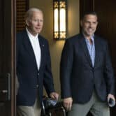 Joe Biden and Hunter Biden walk out of a church in South Carolina.