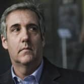 Michael Cohen in front of a building in Manhattan.