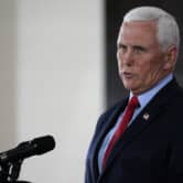 Mike Pence gives a speech in Minneapolis.