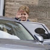 Scotland's First Minister Nicola Sturgeon leaves Bute House after announcing her resignation.