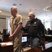 Alex Murdaugh sentenced to life in prison after conviction in double murder trial during his sentencing at the Colleton County Courthouse in Walterboro on Friday, March 3, 2023 after he was found guilty on all four counts. (Andrew J. Whitaker/The Post and Courier/Pool)