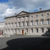 An exterior shot of Leinster House in Dublin.