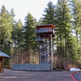 A 40-foot replica of a forest fire lookout tower in the Tillamook State Forest.
