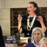 Nebraska State Sen. Danielle Conrad speaks against Legislative Bill 628 on Wednesday, April 12, 2023, in the State Capitol in Lincoln.