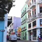 Multicolored buildings in San Juan